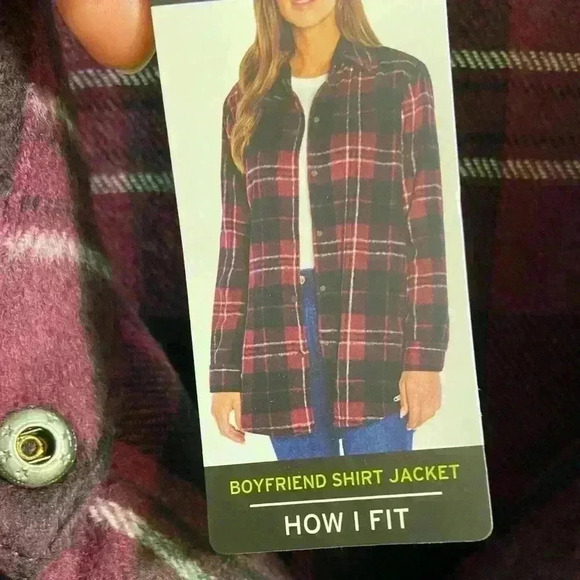 Eddie‎ Bauer brandywine plaid flannel shacket boyfriend fit XL NWT $119 - Picture 8 of 12